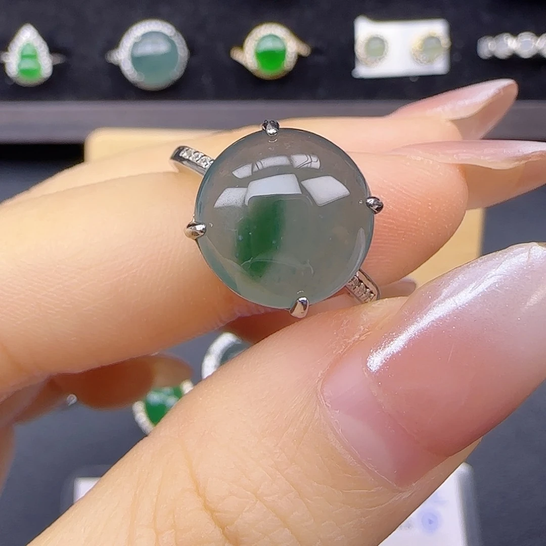 银S925镶嵌戒指翡翠