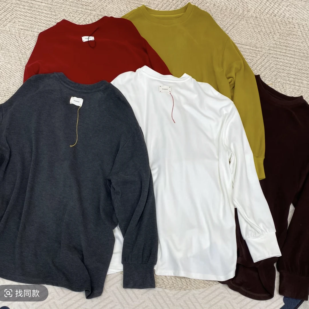 Miss.Z【设计款德绒加厚长袖】冬季时尚百搭休闲宽松上衣#8378打底