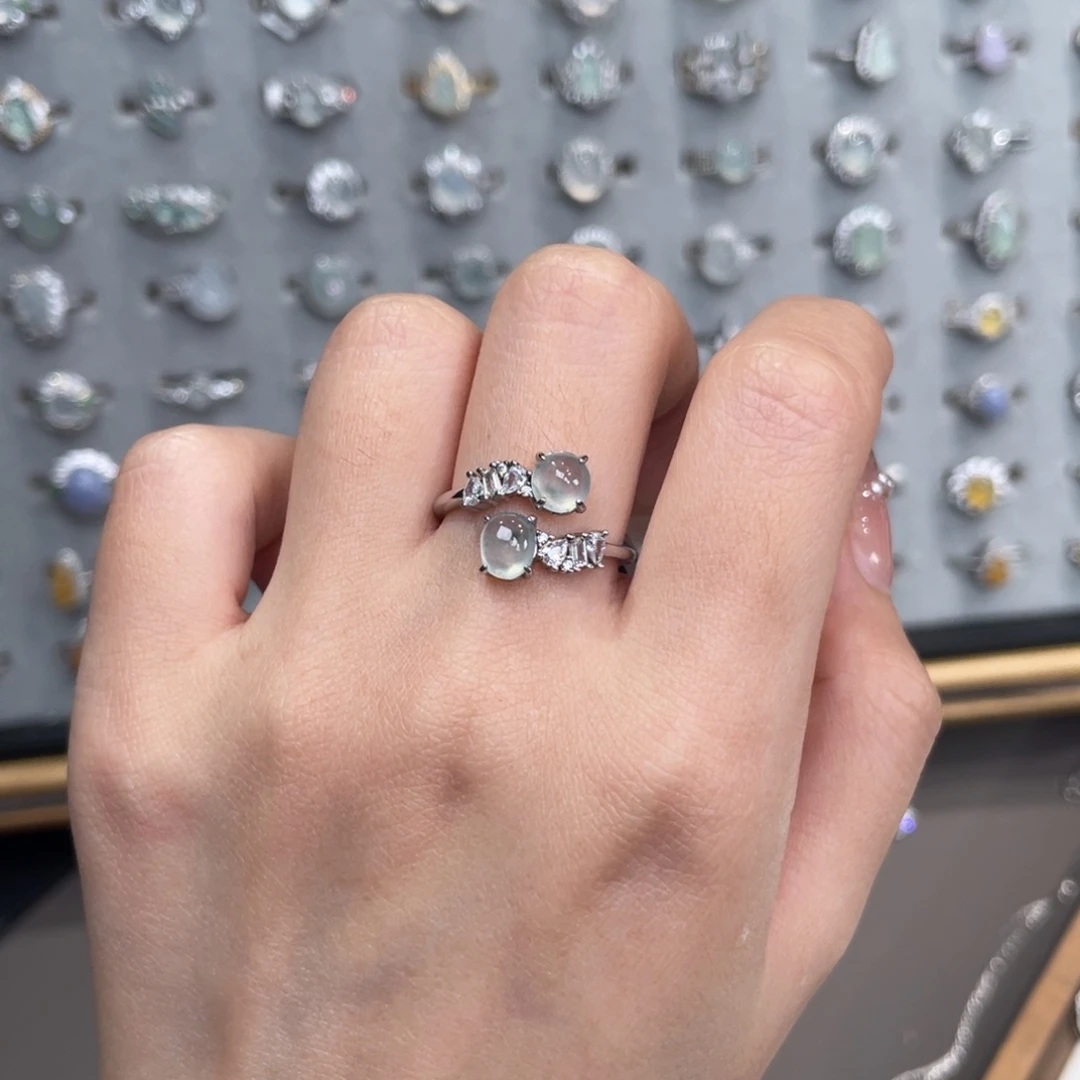 翡翠银S925镶嵌戒指