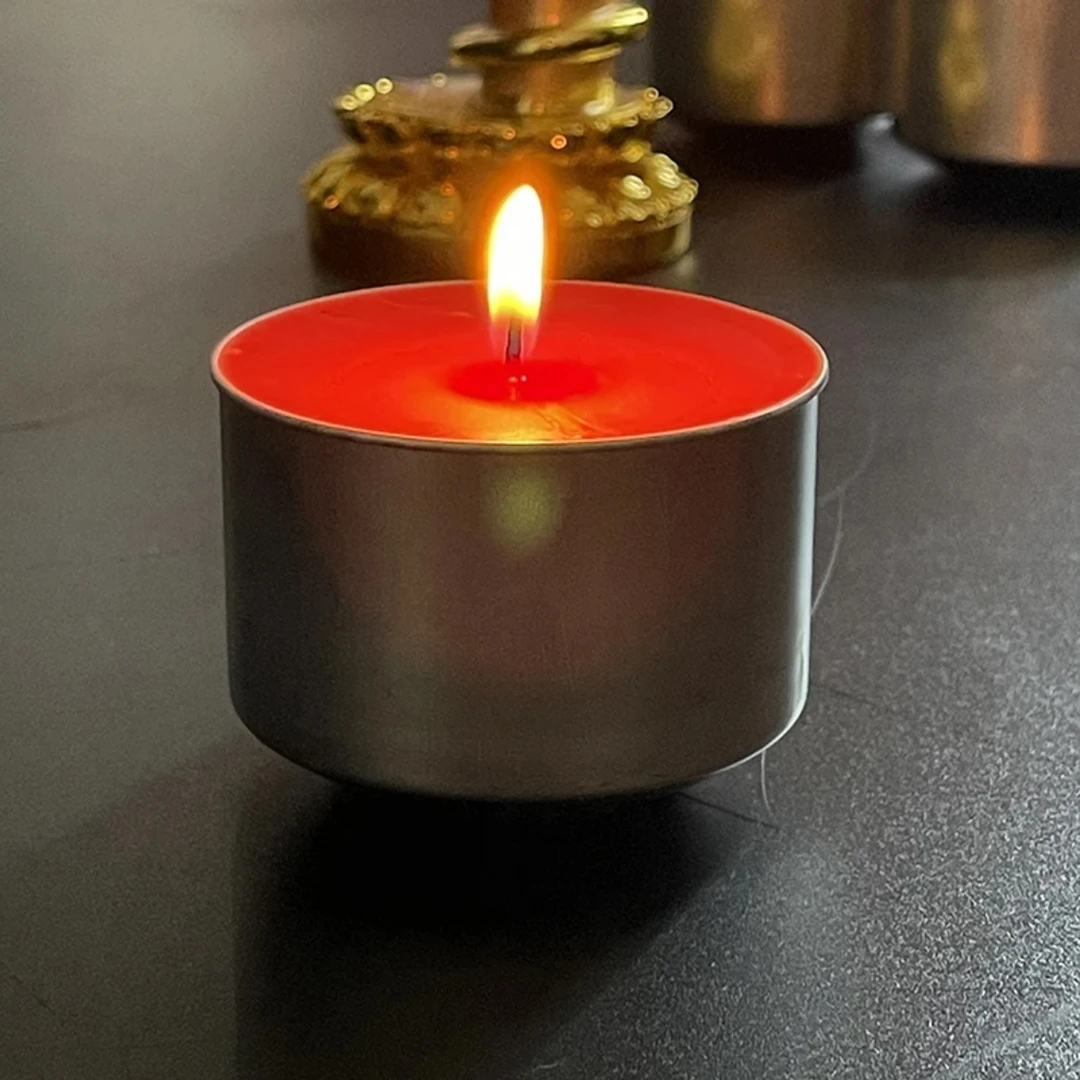 12小时酥油灯铝壳家用无烟蜡烛32盏/盒红黄色大尺寸省时省力点灯