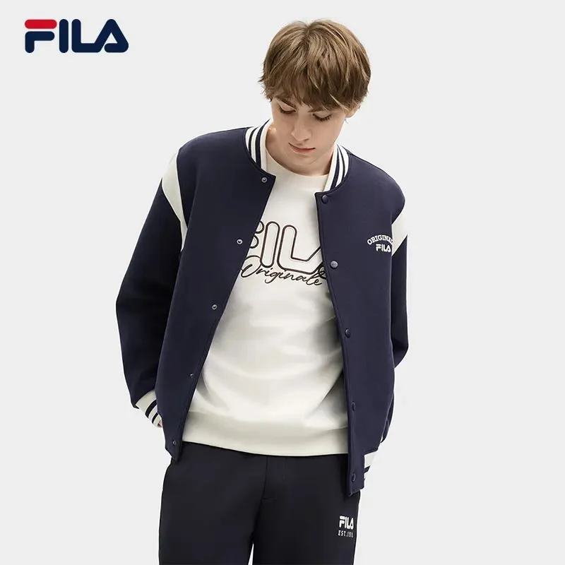 Fila/斐乐男【复古学院风棒球服】秋季宽松舒适休闲外套F11M519502F