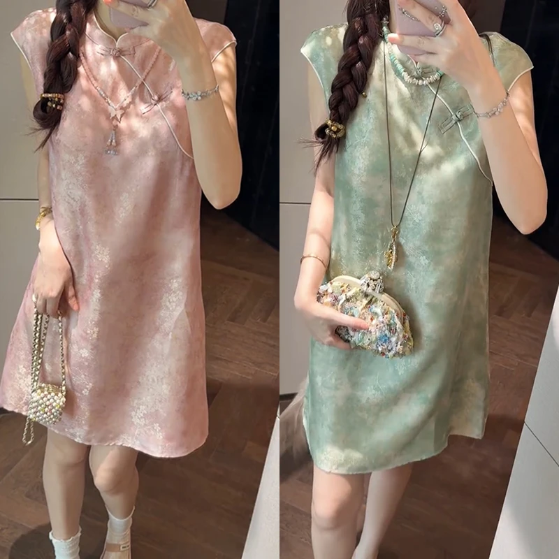 【mimius】U 新中式减龄国风提花盘扣连衣裙 G05493