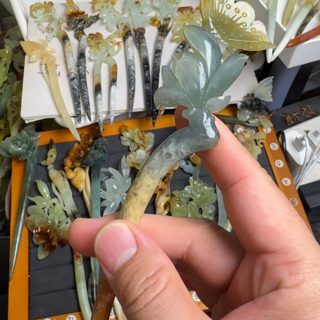 未镶嵌蛇纹石玉发饰
