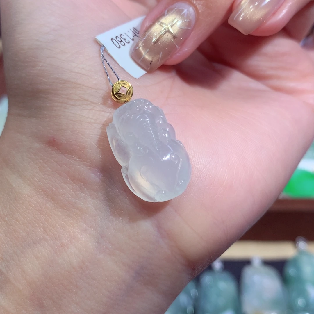 吊坠(不含链)18K金镶嵌翡翠