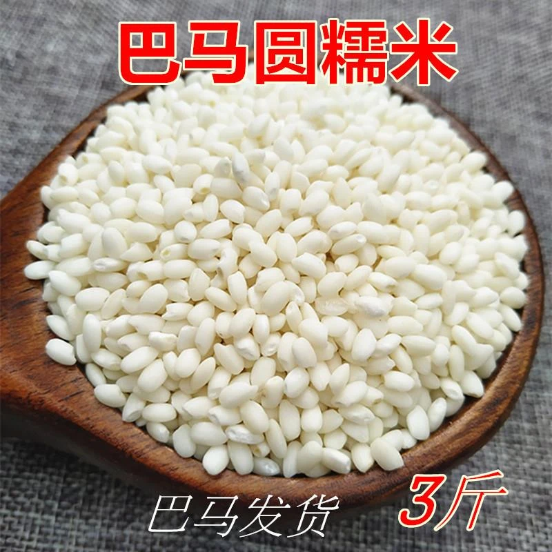 广西巴马农家自种白糯米圆糯米五谷杂粮不抛光散装新米3斤包邮