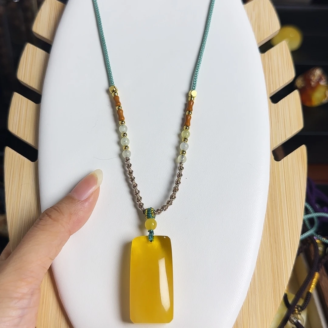 未镶嵌颈饰蜜蜡蜜蜡长牌吊坠