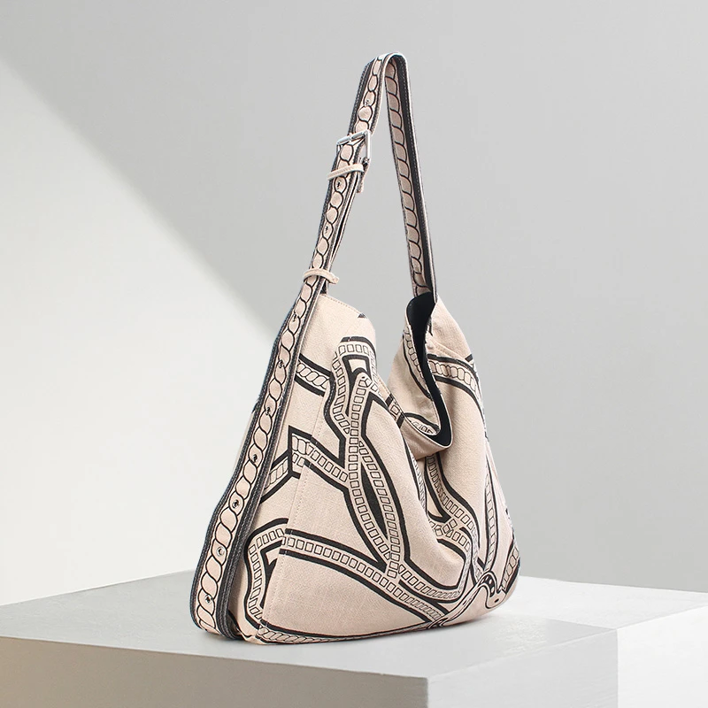 【潘文青补贴】时尚棉-麻单肩斜挎女包Y908-23001W-A