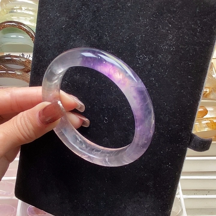 手镯未镶嵌水晶紫彩萤石