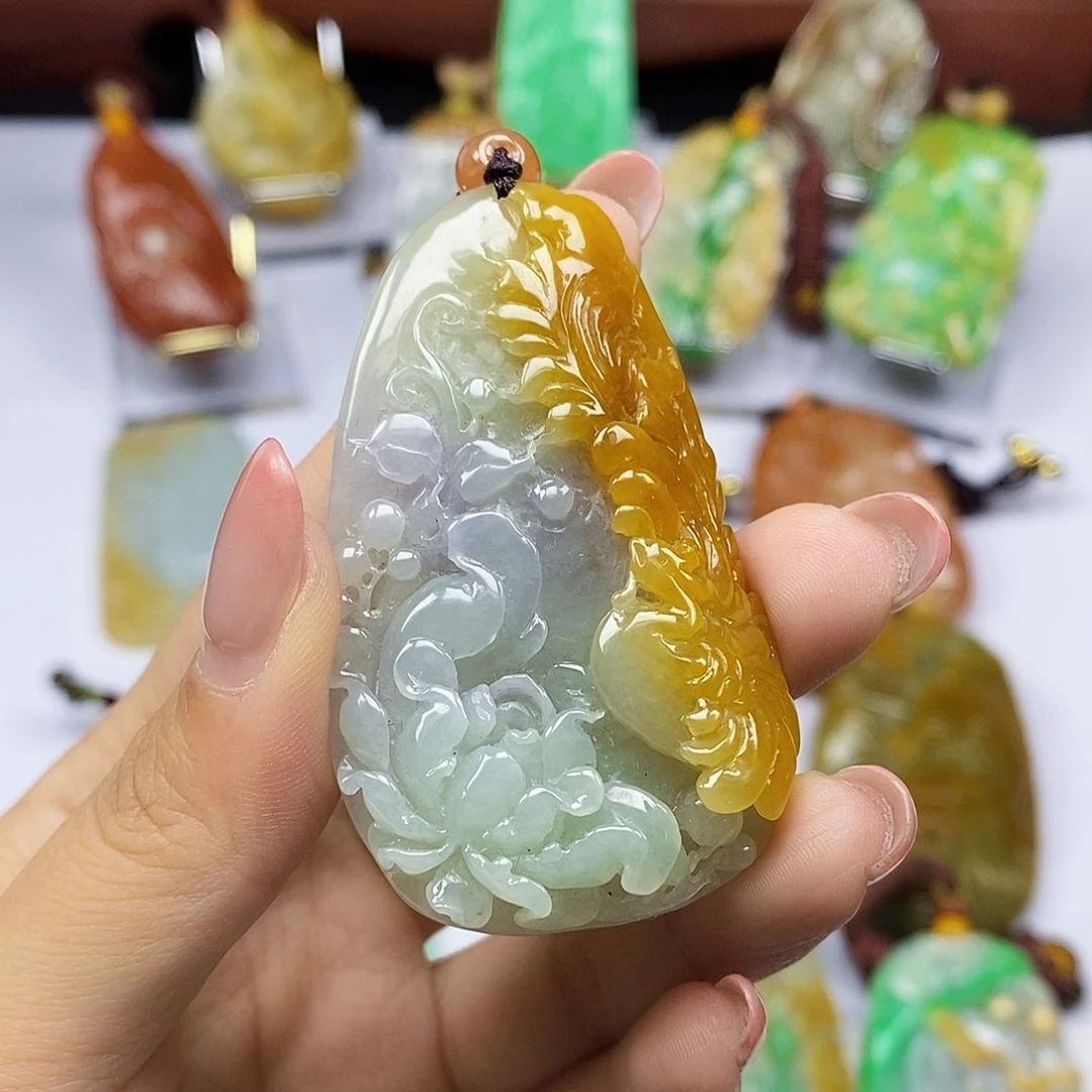 颈饰未镶嵌翡翠天然翡翠A货