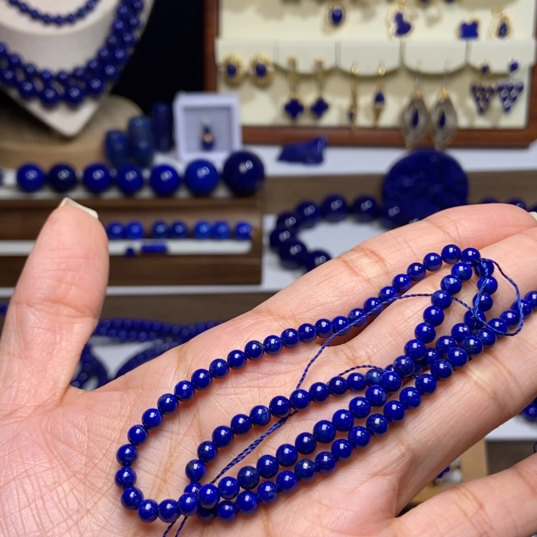 小***嘛青金石未镶嵌小米珠双圈