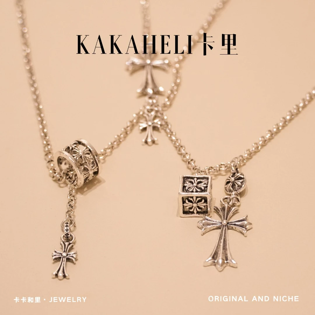 铜合金项链 暗黑设计师十字架做旧系列轻奢级项链【2件套】BB-413