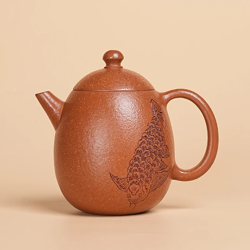 【闪购商品】龙蛋金龙鱼降坡家用紫砂茶壶J187