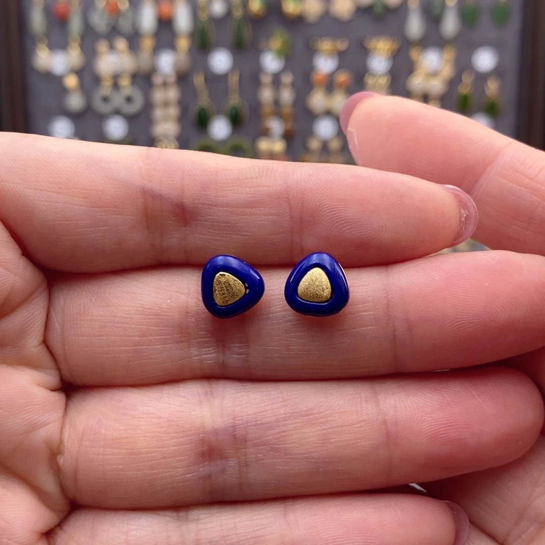 银S925镶嵌和田玉耳饰