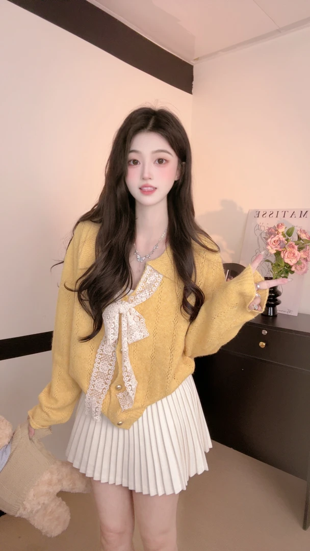 2025V领女毛针织衫女秋冬款浅色毛衫针织衫百搭宽松甜美