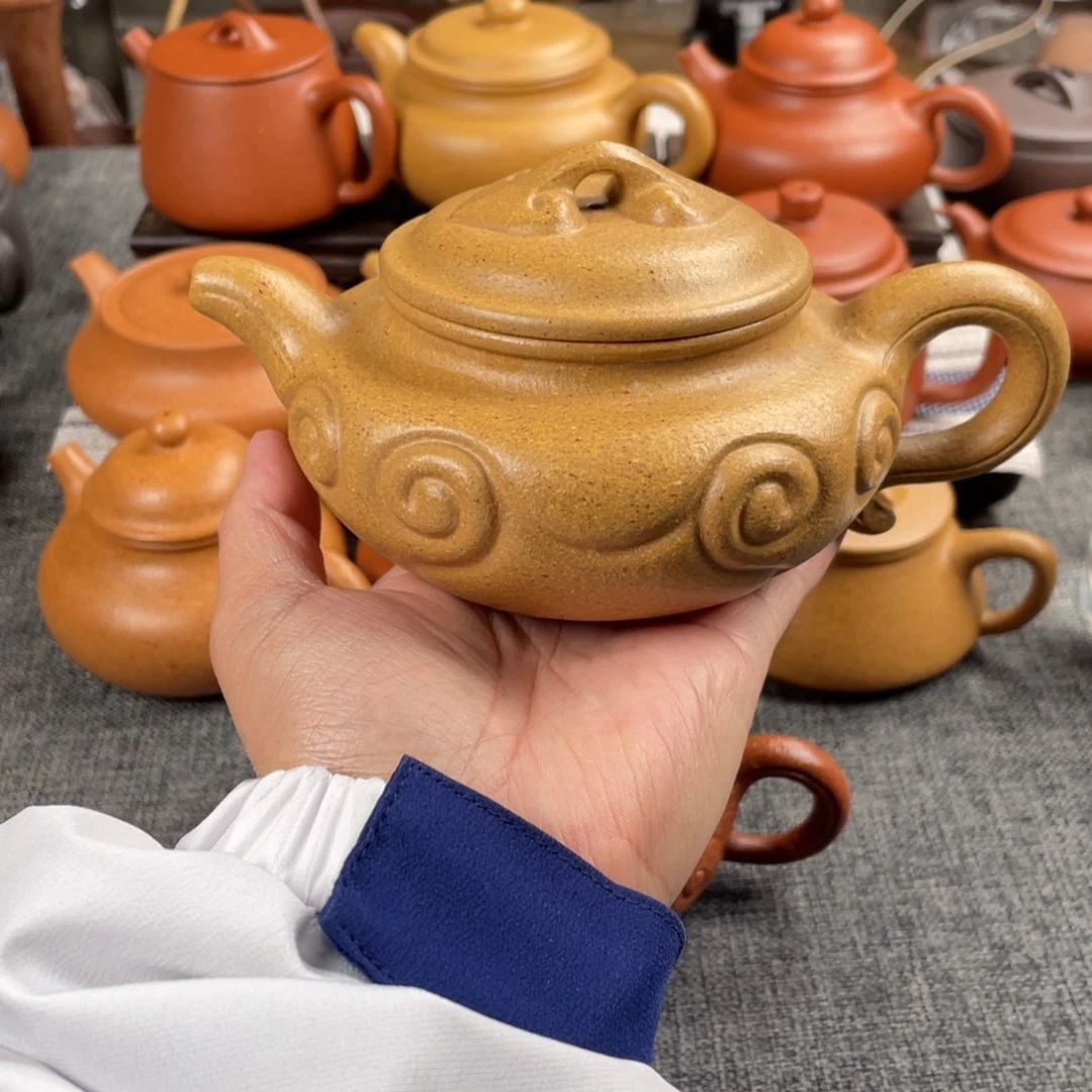 紫砂茶壶黄金段仿古如意全手30目290
