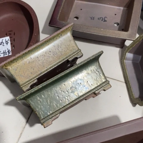 紫砂彩*一四个盆宜兴紫砂