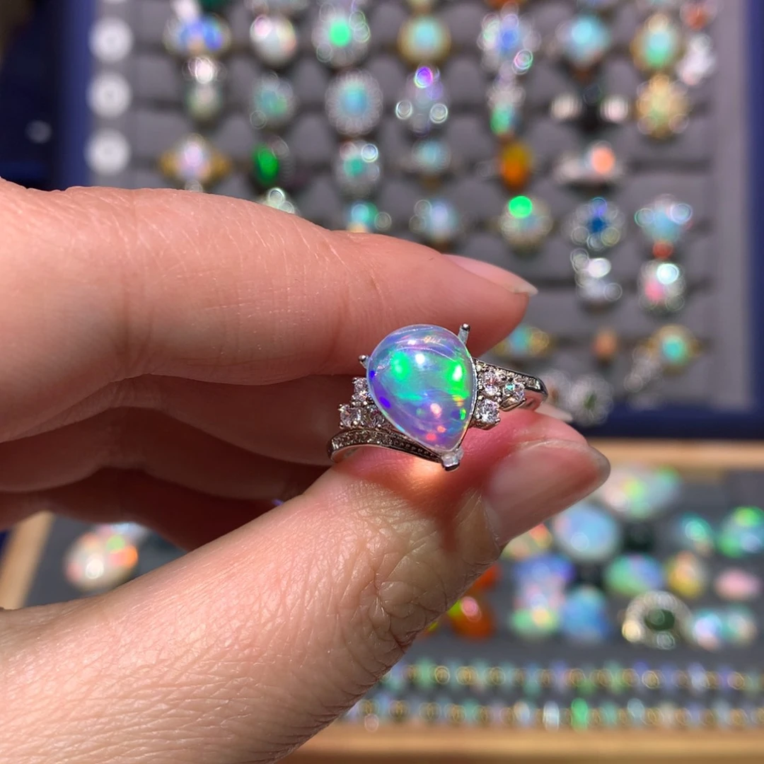 银S925镶嵌欧泊戒指款式