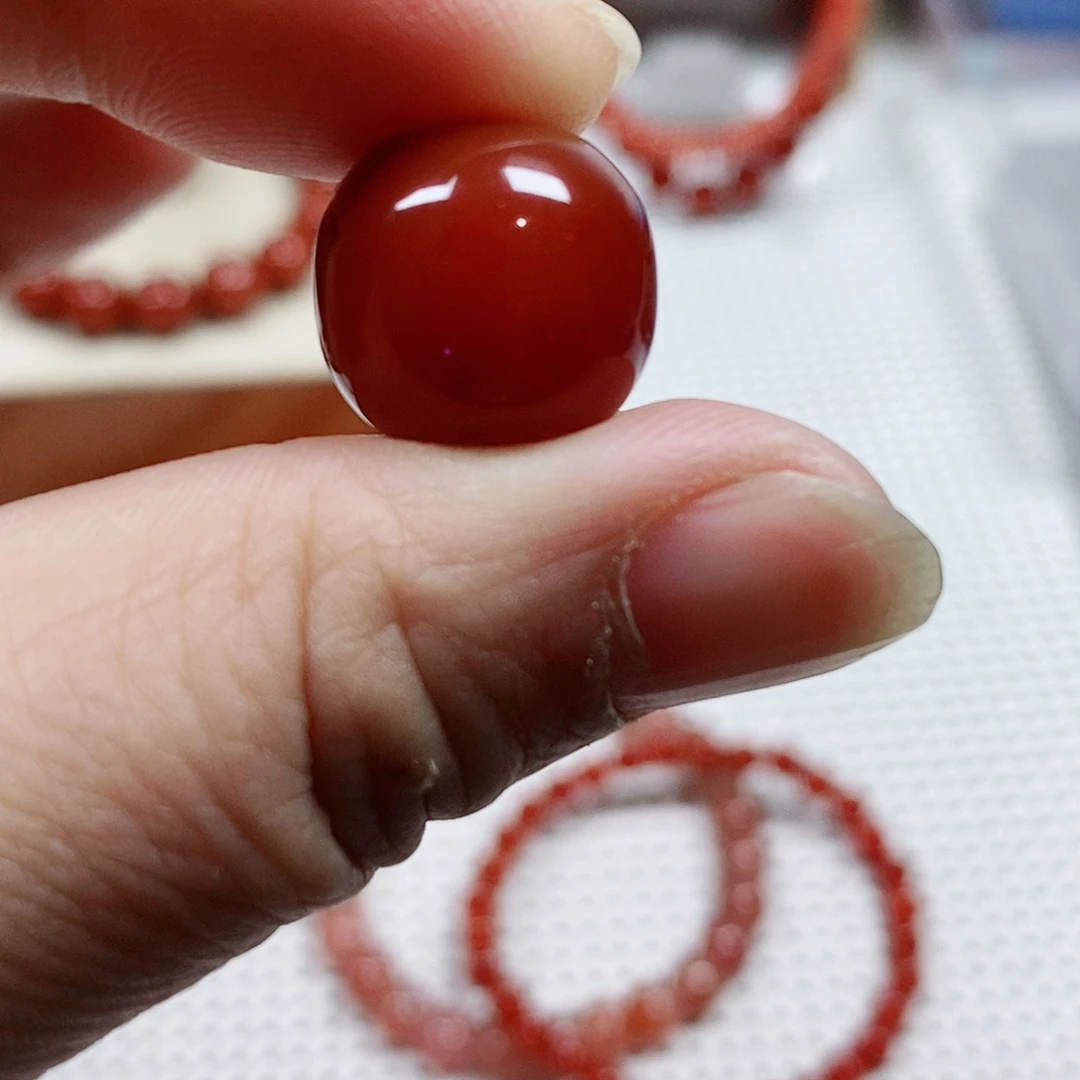 南红玛瑙未镶嵌单珠卡15