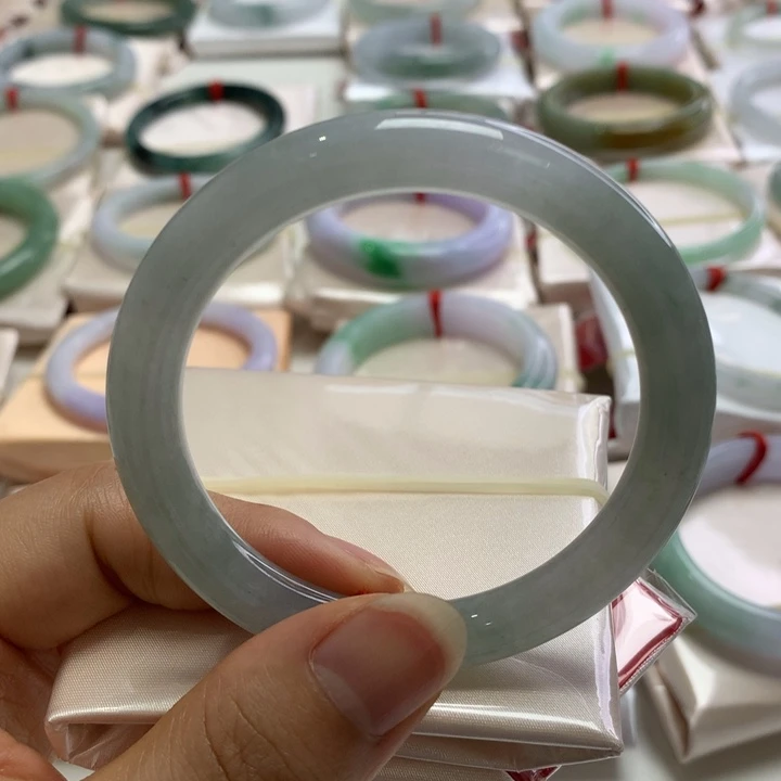 翡翠未镶嵌手镯冰圆条54.8