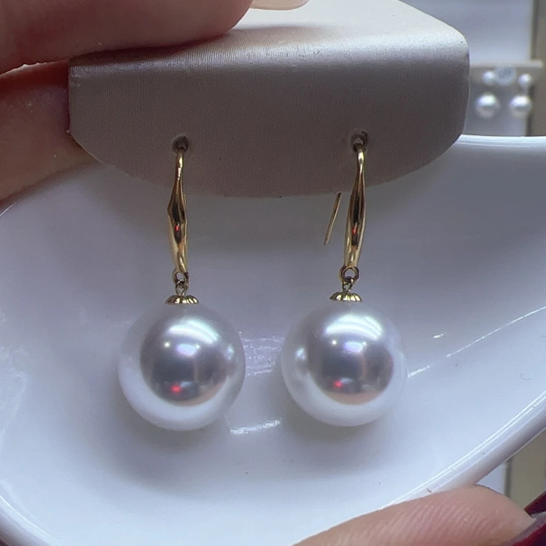 淡水珍珠耳饰18K金镶嵌