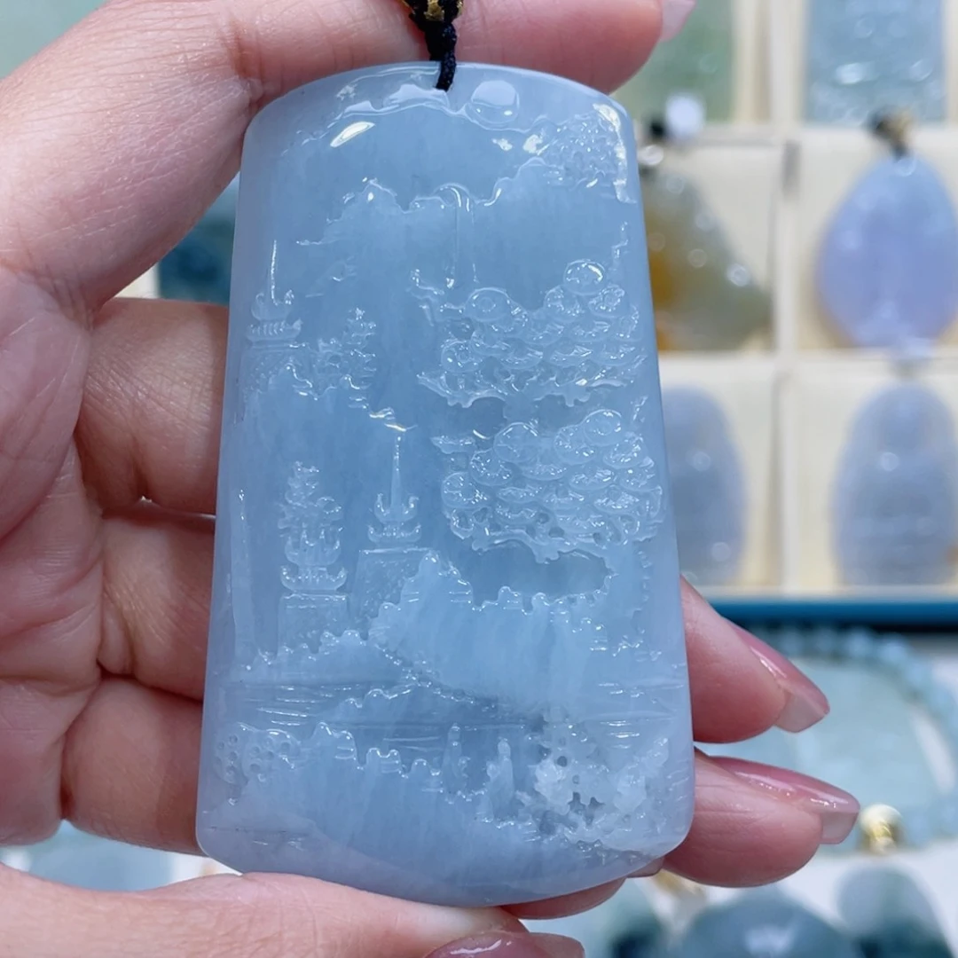 翡翠颈饰未镶嵌缅甸翡翠A货未镶嵌