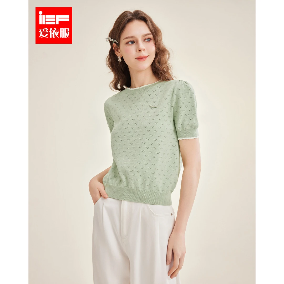 【商场同款新品】IEF/爱依服2025春季新款风毛织上衣欧若风