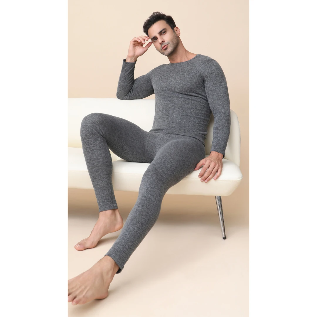 B 门店35&9！冬日速暖衣」含蚕丝羊毛5A抑菌家居保暖套装男 C23169