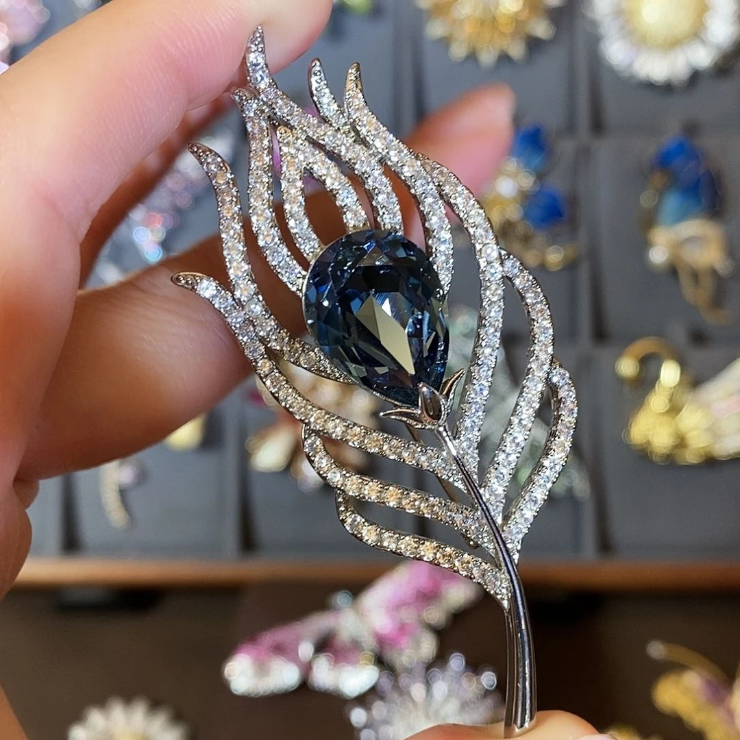 锆石铜合金水晶羽毛