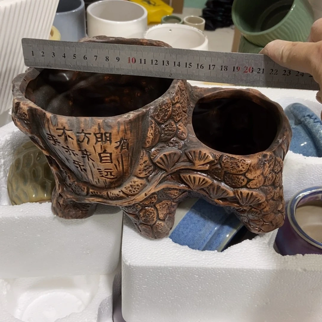 红陶高温陶瓷花盆