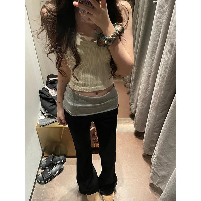 黑色微喇休闲裤女冬季加绒高腰瑜伽裤运动裤修身显瘦拖地裤