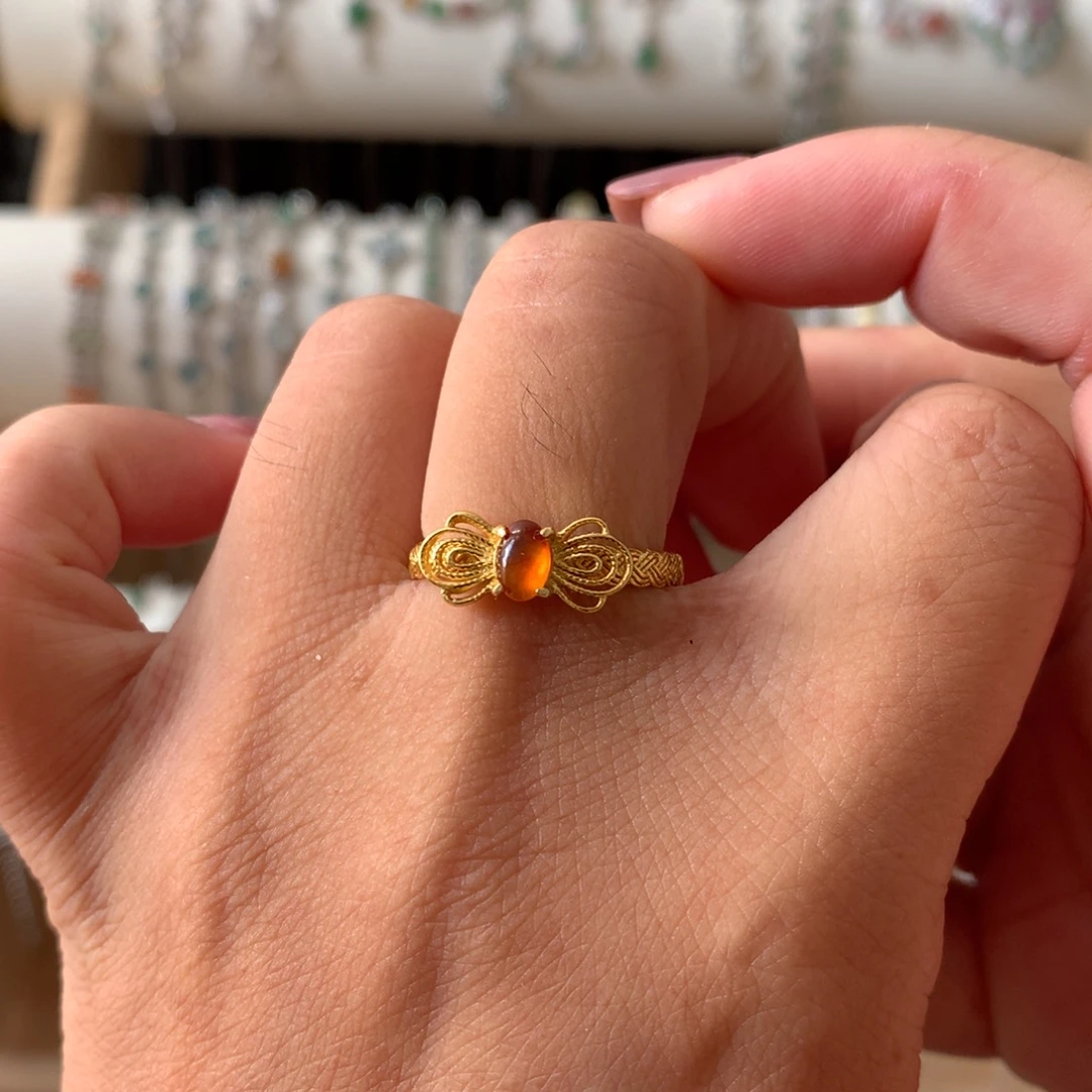 翡翠银S925镶嵌耳饰戒指