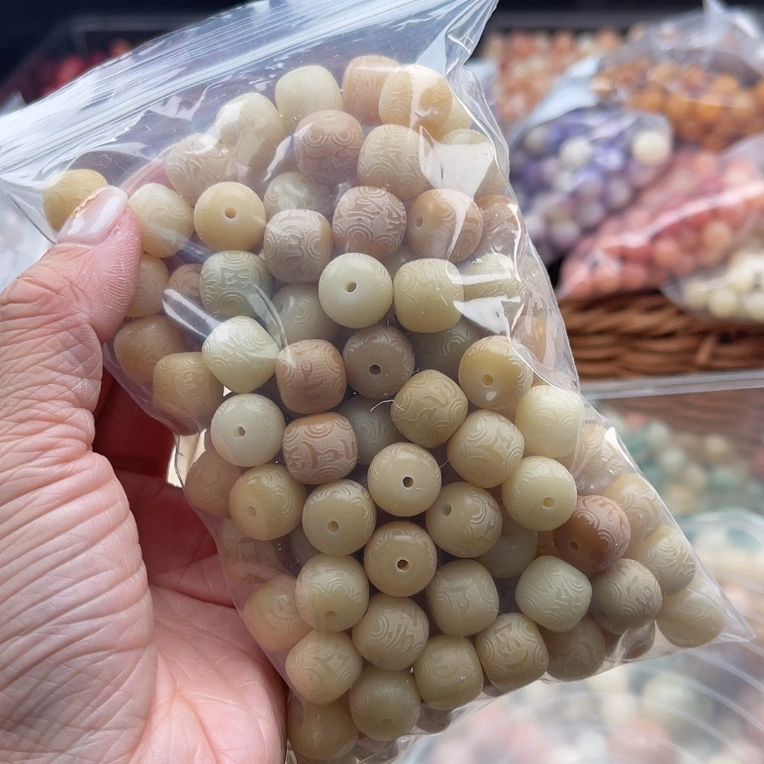 白玉菩提吊坠A/11mm/120颗锅底