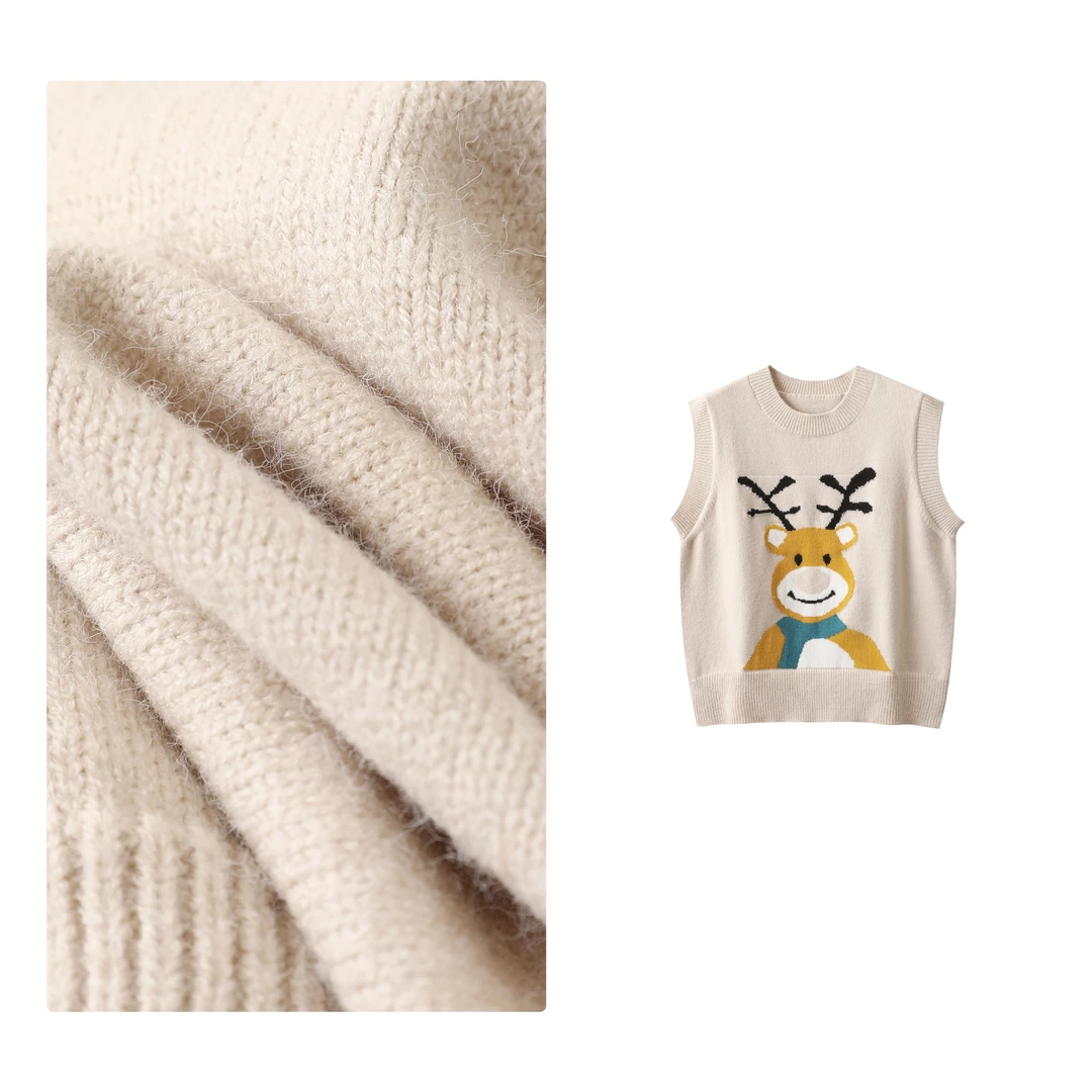 反季！特！门店26&9！小鹿熊马甲」叠穿百搭无袖针织马甲上衣女H00663