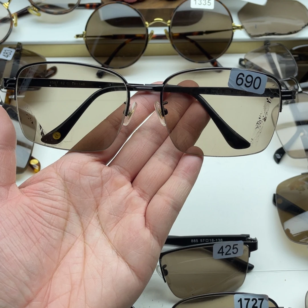 茶水晶半框眼镜 690