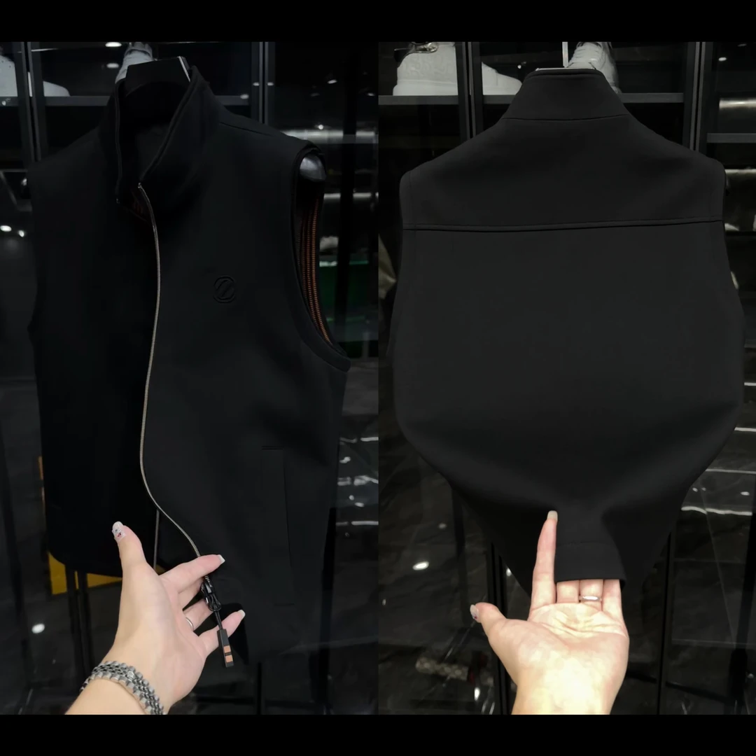 早秋新品高品质轻奢男士百搭立领马甲85052