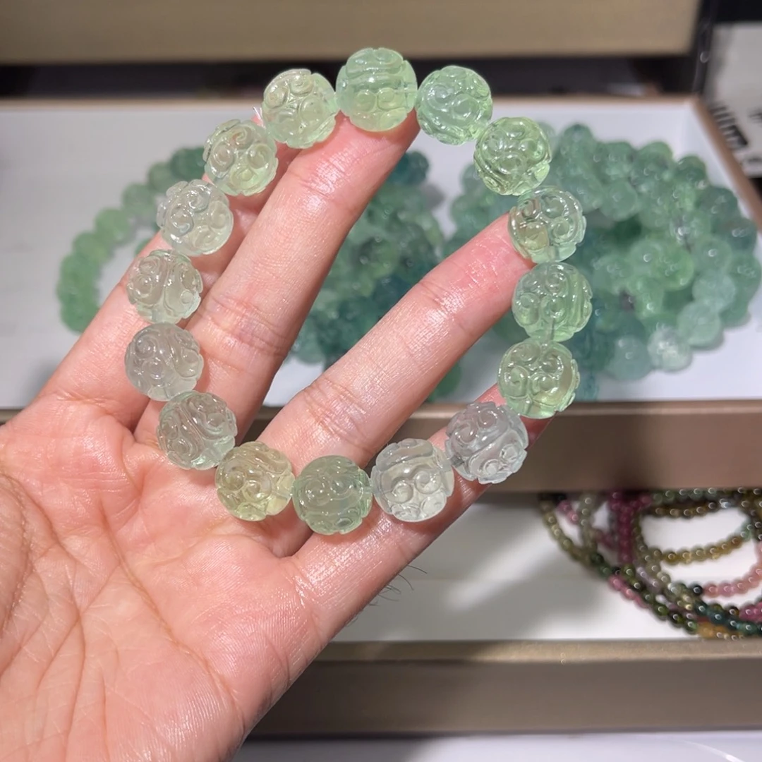 水晶手链未镶嵌绿萤石015