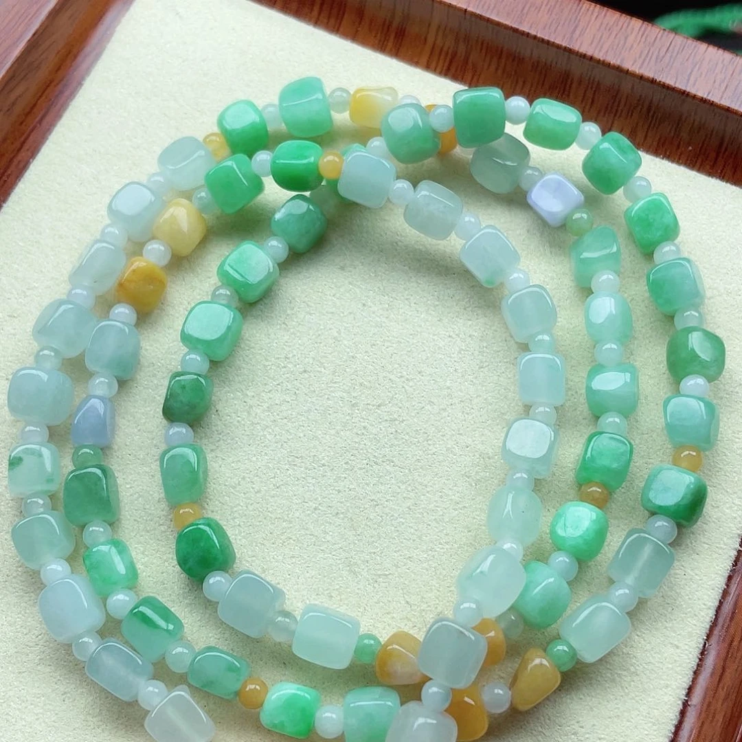 翡翠手链未镶嵌缅甸翡翠A货