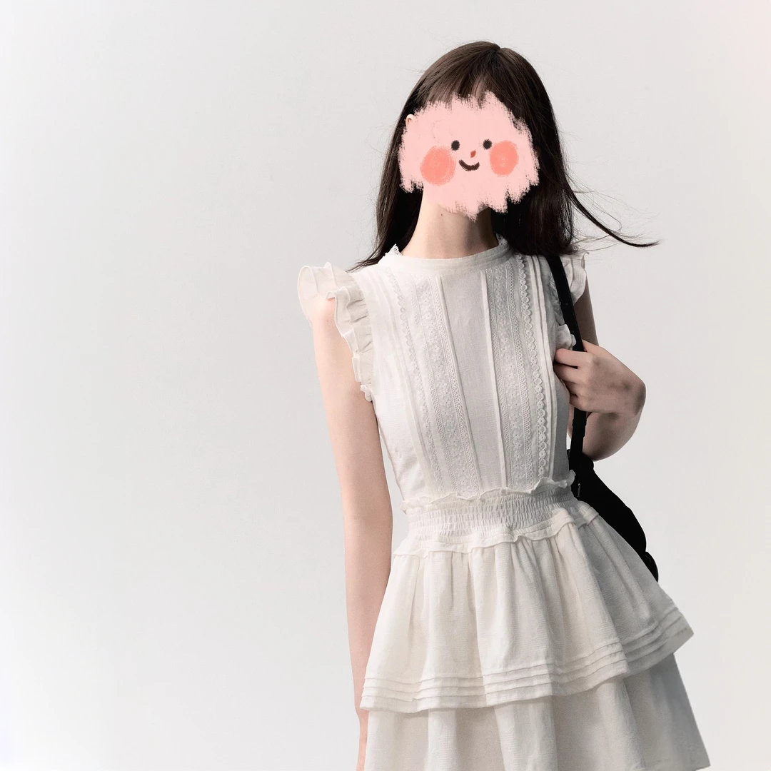 "海鸥的眷恋"学院风茶歇纯色修身软妹小飞袖衬衫连衣裙夏