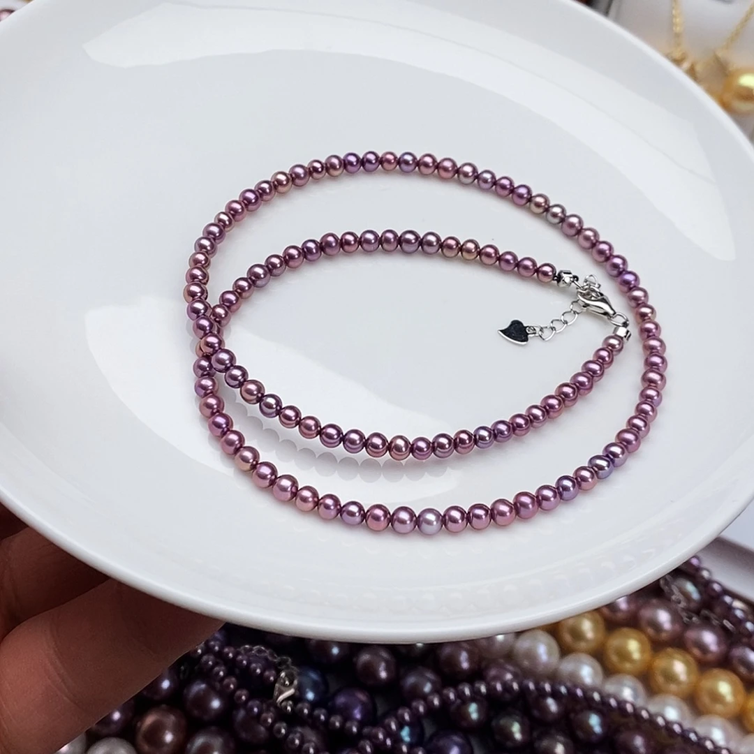 淡水珍珠银S925镶嵌颈饰