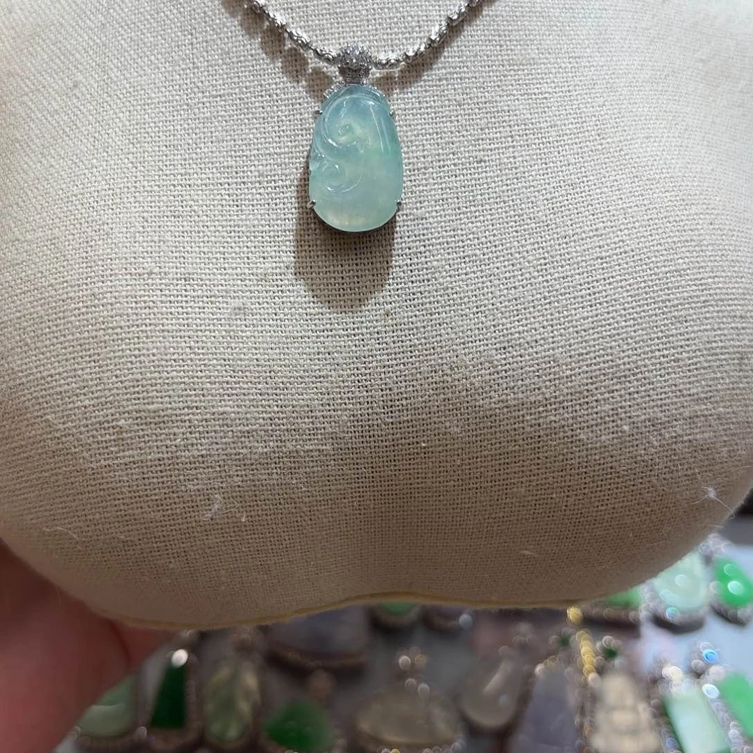 翡翠银S925镶嵌吊坠(不含链)