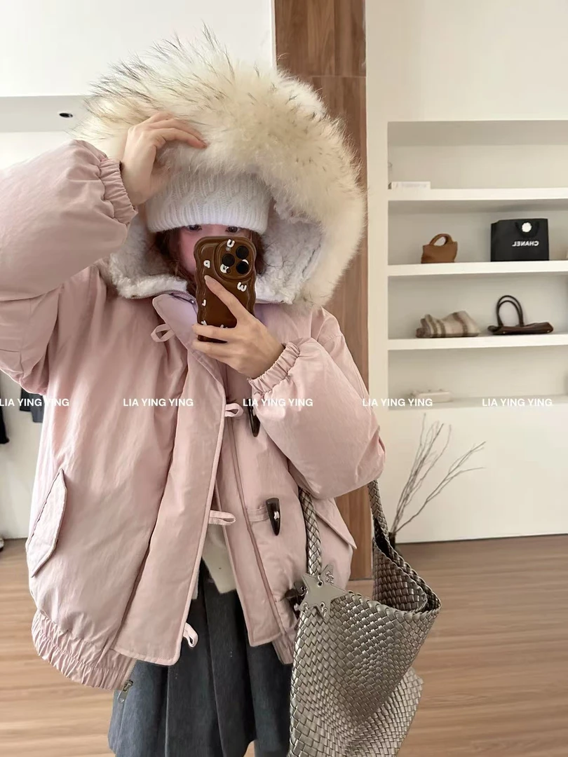 【雪国列车】太美了吧！90白鸭绒～真毛领【多样性】加厚派克羽绒服女冬