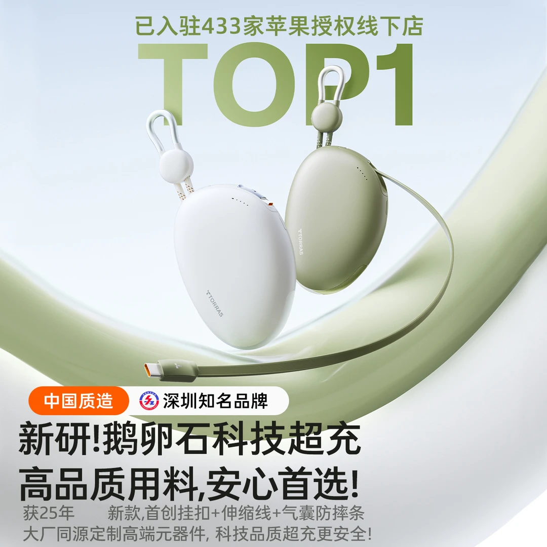 【papi酱同款】图拉斯鹅卵石充电宝适用苹果华为专用可带上飞机