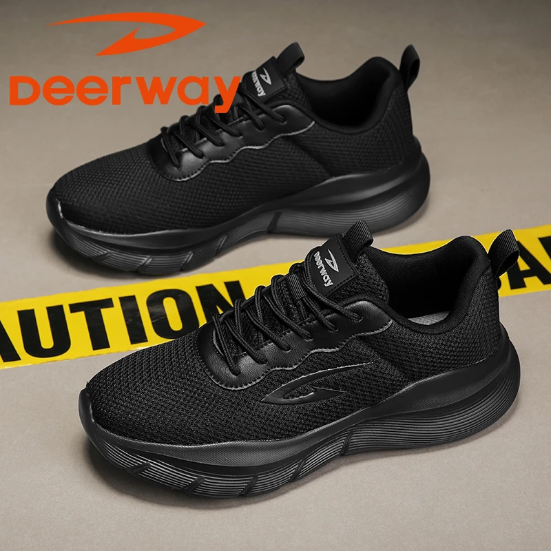 德尔惠男鞋夏季潮流减震防滑透气飞织跑鞋休闲厚底防臭耐磨篮球鞋