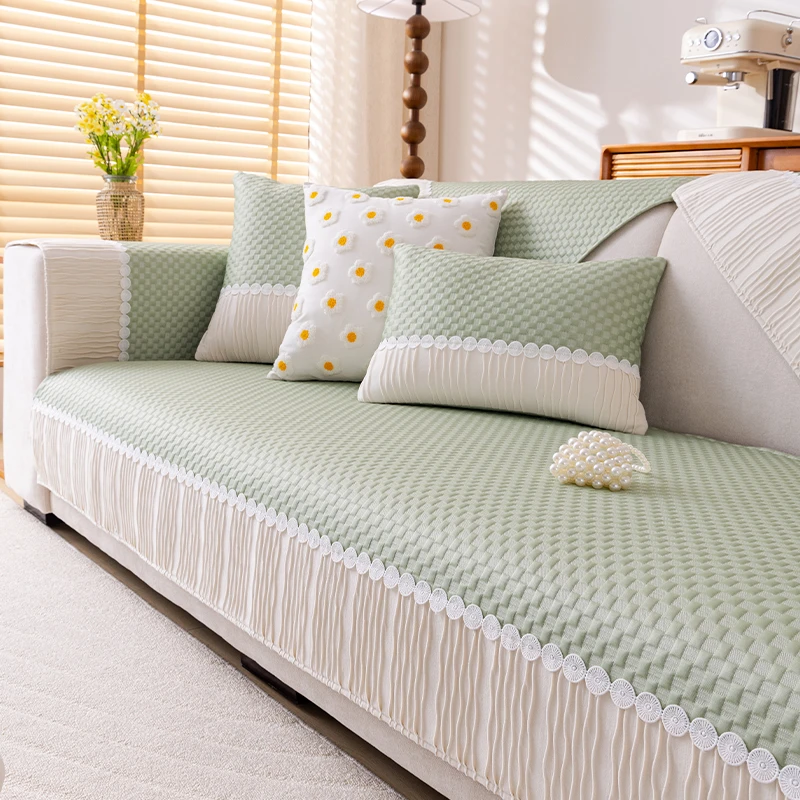 2025新款冰丝沙发垫夏季凉垫凉席坐垫高级感防滑沙发套罩靠背巾