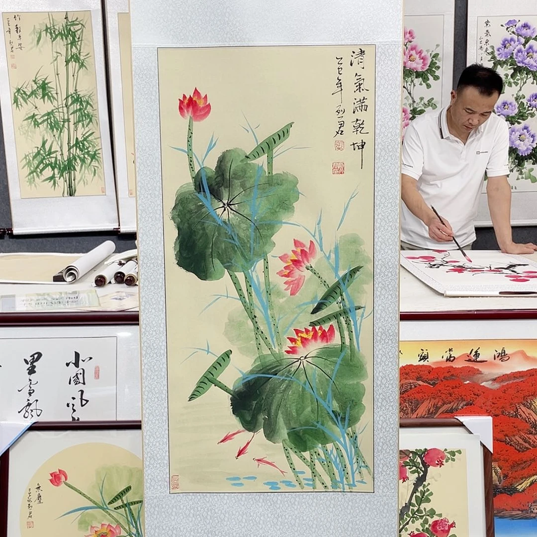 国画手绘手写作品