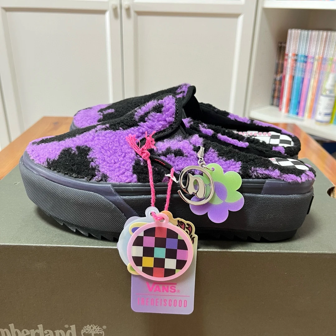正品VANS 联名款 IRENEISGOOD  毛绒半拖 一脚蹬  36码