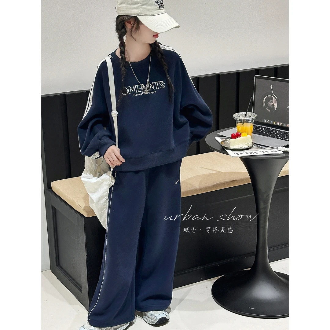 女童卫衣套装春秋款2025新款女孩大童韩系穿搭儿童秋装运动两件套