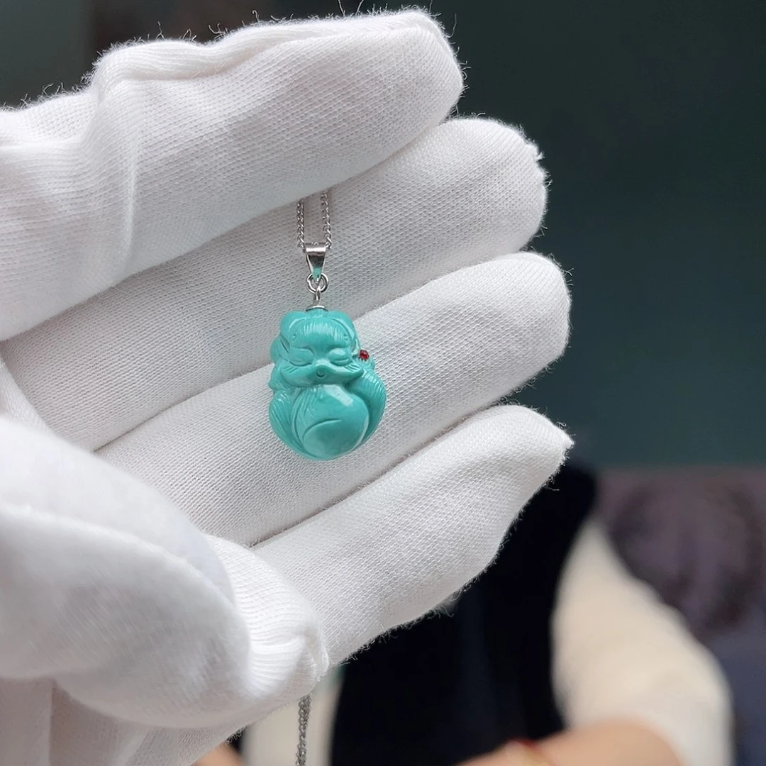 绿松石珠宝奇石银S925镶嵌