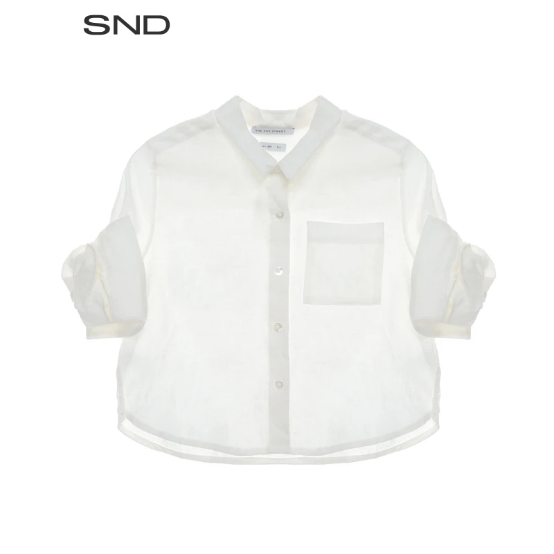 【THE SHY STREET 设计师品牌】SND SS25 短型手工卷袖短袖衬衫