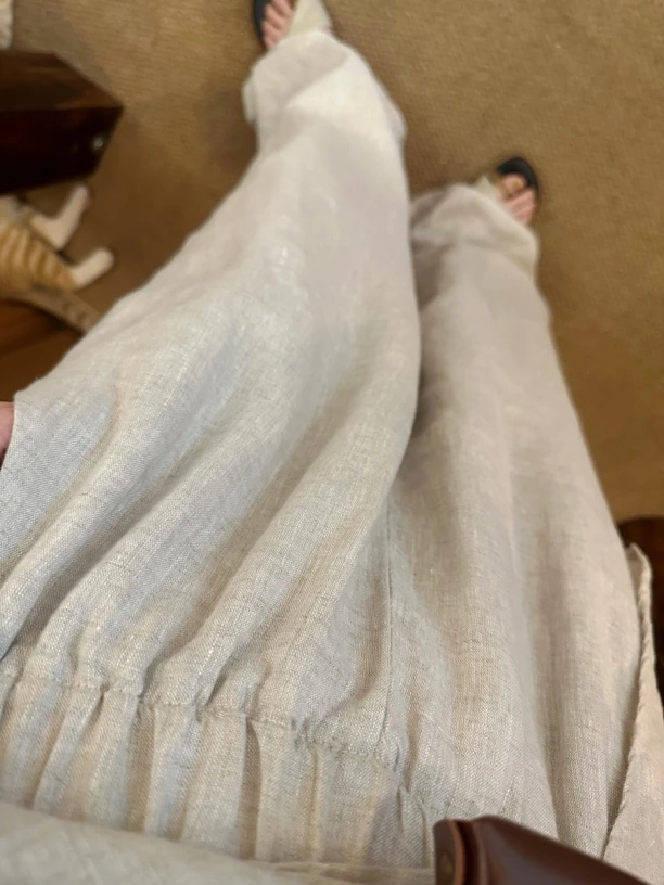 WDD 复愫街亚麻简约百搭直筒裤